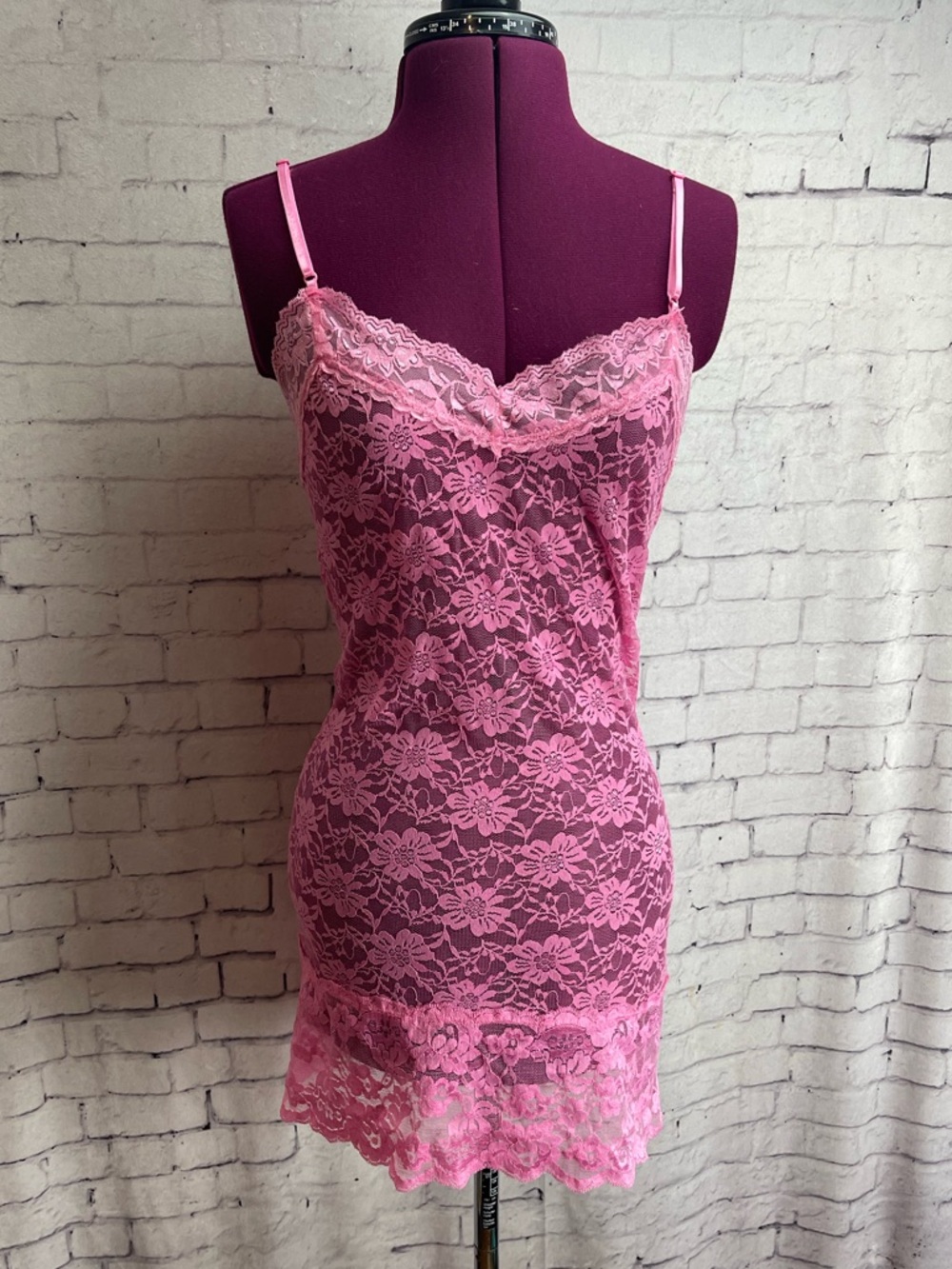 Zenana outfitters size large pink lace slip dress
